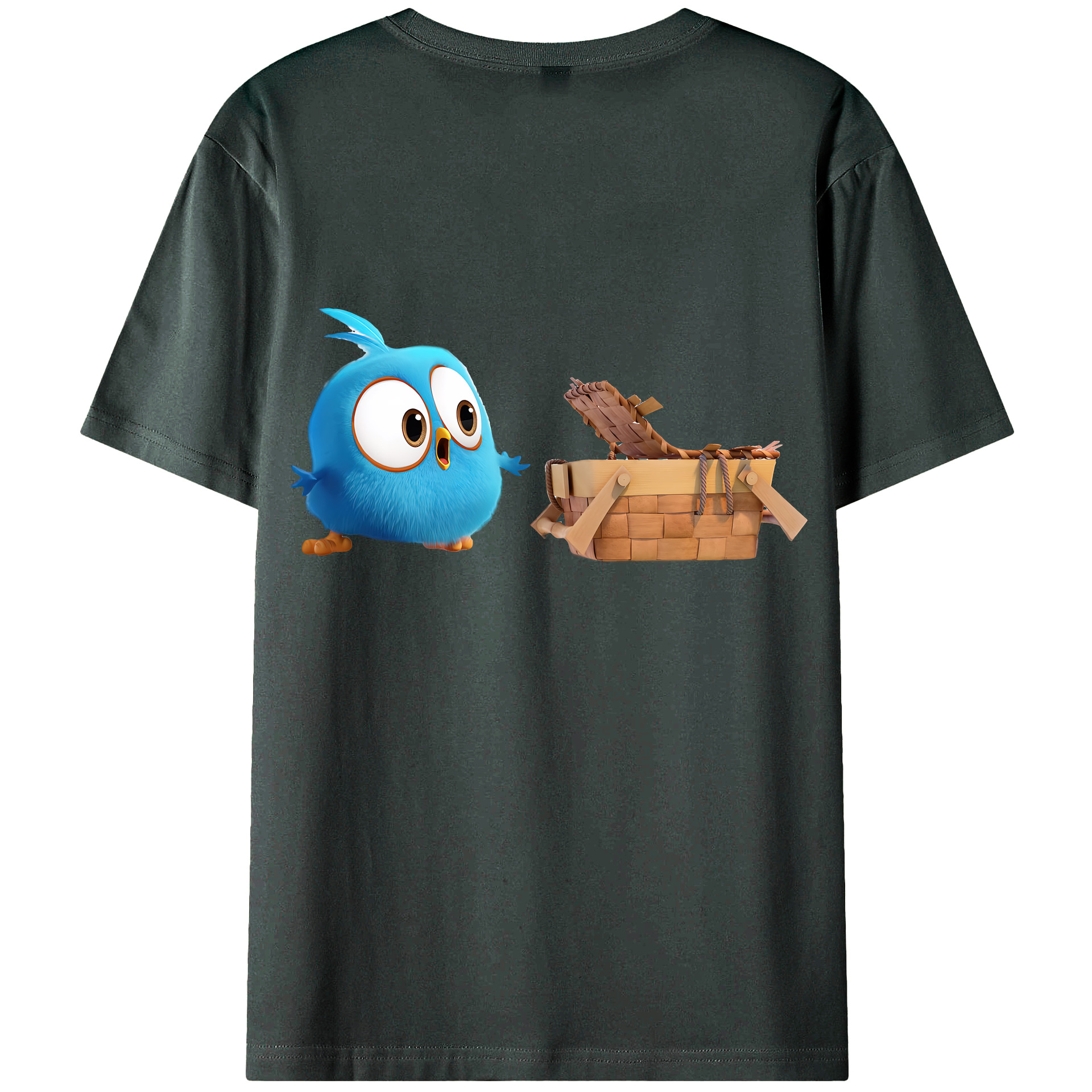 （画像用） Angry Birds アングリーバード 綿100％ メンズ半袖Tシャツ（バックプリント） 通気性